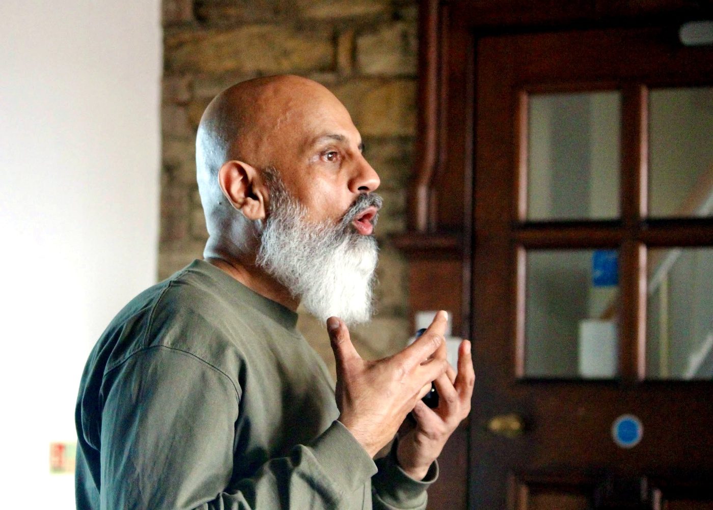 Mubeen Azam presenting at Epiphany House, Truro